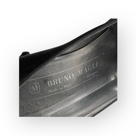 Vintage: Bruno Magli ✦ Kitten Heel Peep Toe Pumps ✦ Metallic Leather Patchwork ✦ - Picture 11 of 16